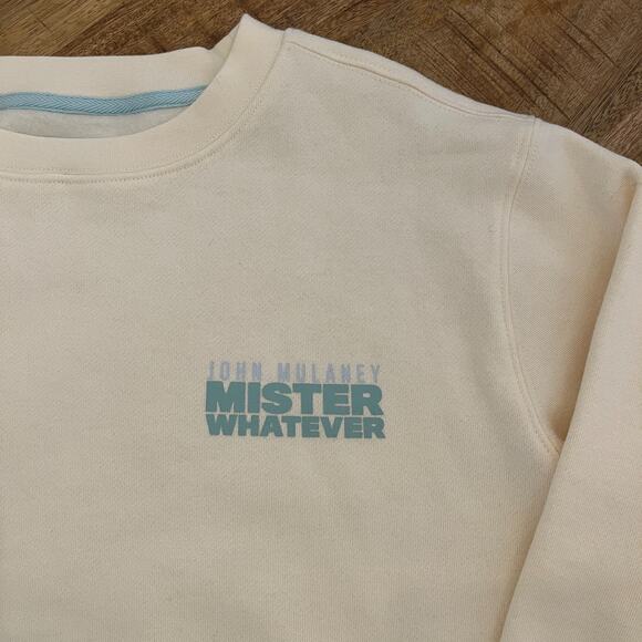 John Mulaney Mister Whatever Sweatshirt Cream Medium Oversized Pullover Fleece - Picture 4 of 11